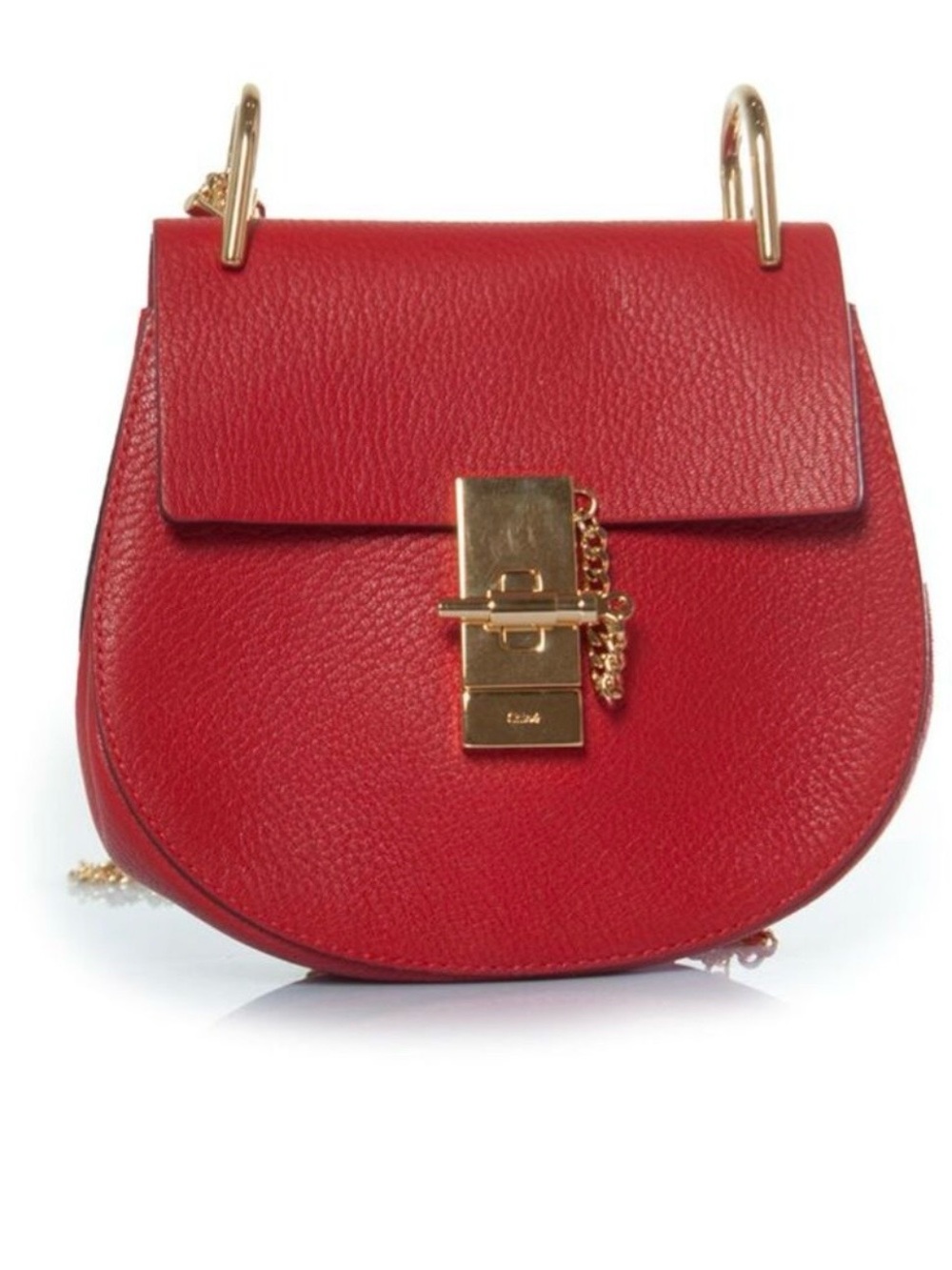 🎄🎁 Chloé Red Drew Leather Saddle Crossbody Bag - excellent, no callouts, COA